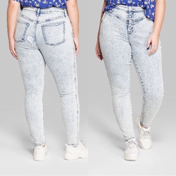 plus size acid wash jeggings